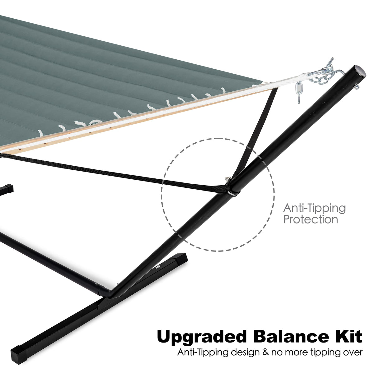 GAFETE 144-inch hammock dimensions provide ample lounging space.