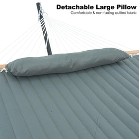 GAFETE removable pillow enhances outdoor comfort on the hammock.
