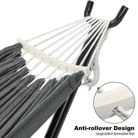 Gafete side pocket hammock shows convenient storage within reach.