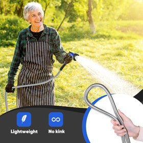 GAGALUGEC garden hose leak-proof ends ensure a secure faucet connection.