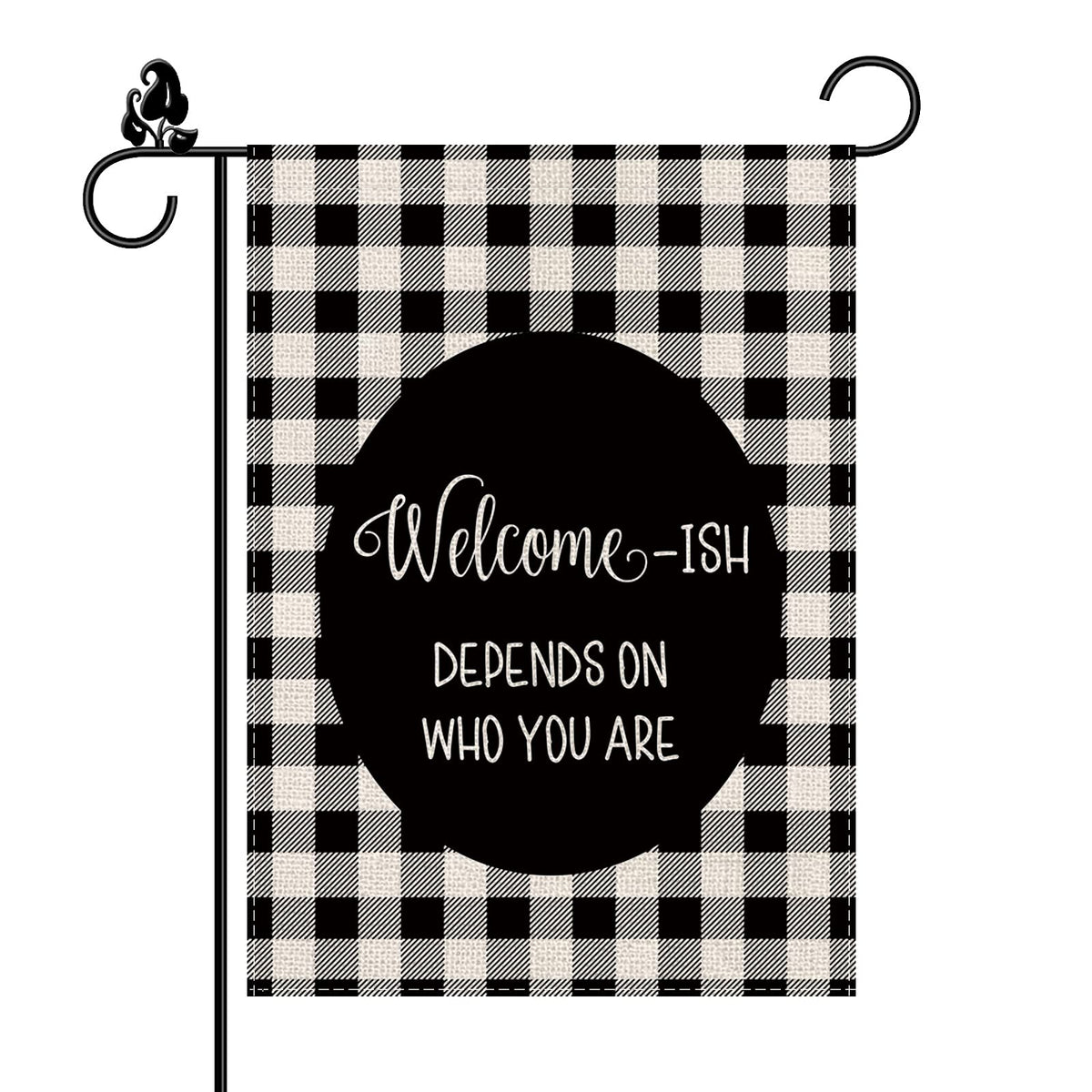 GAGEC funny garden flag shows welcome message on both sides for outdoor curb appeal