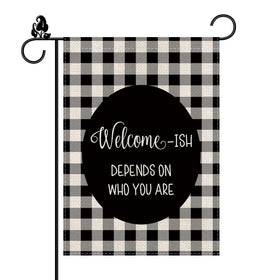 GAGEC funny garden flag shows welcome message on both sides for outdoor curb appeal