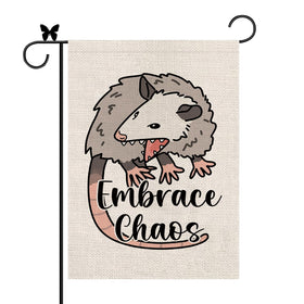 GAGEC garden flag opossum vertical burlap, weather resistant for seasons.
