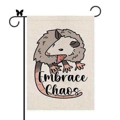 GAGEC garden flag opossum vertical burlap, weather resistant for seasons.