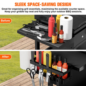 GAGUIUP griddle caddy with paper towel holder in use on counter