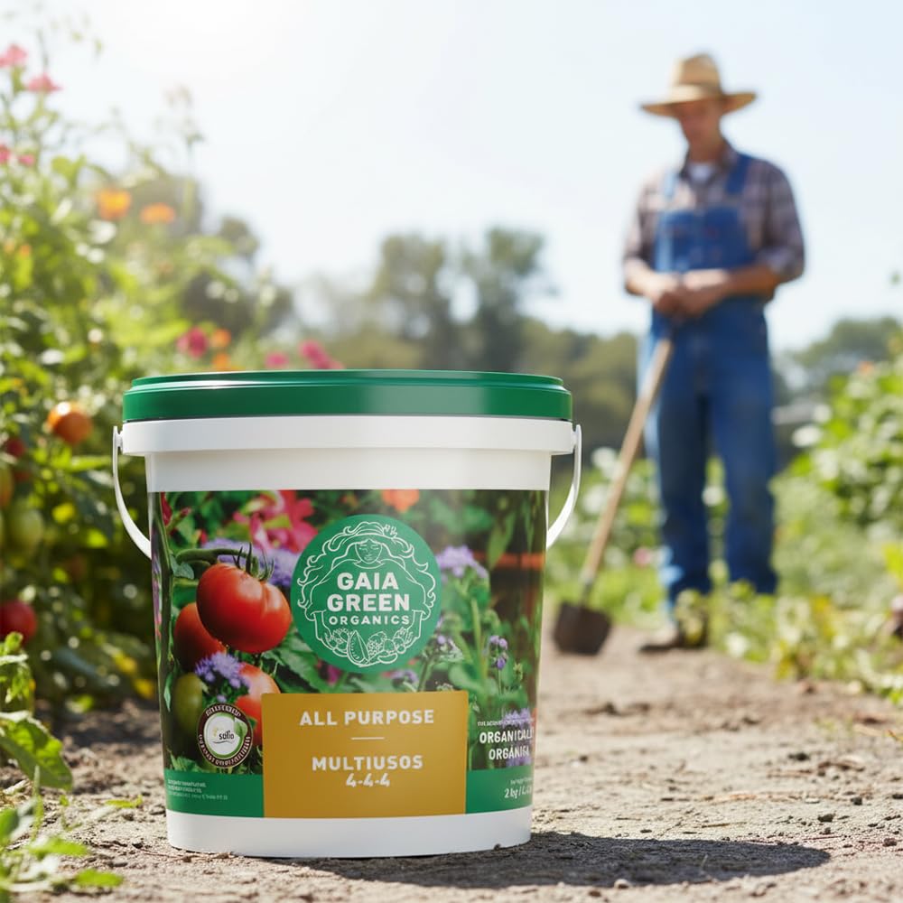 Gaia Green All Purpose Soil Supplement bag shown for home lawn use and care