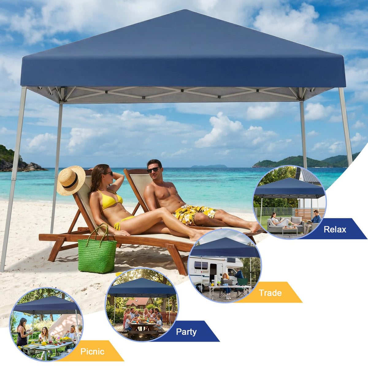 Gaildon blue canopy ideal for beach outings and outdoor use