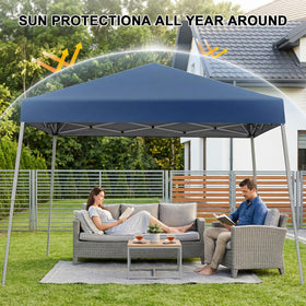Gaildon blue canopy serves as a versatile shelter for patio or garden