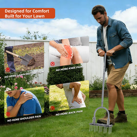 GAINO lawn aerator in action demonstrates sturdy, professional-grade performance.