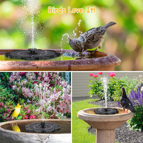 GAIZERL fountain setup shown as easy to install and start in sun.