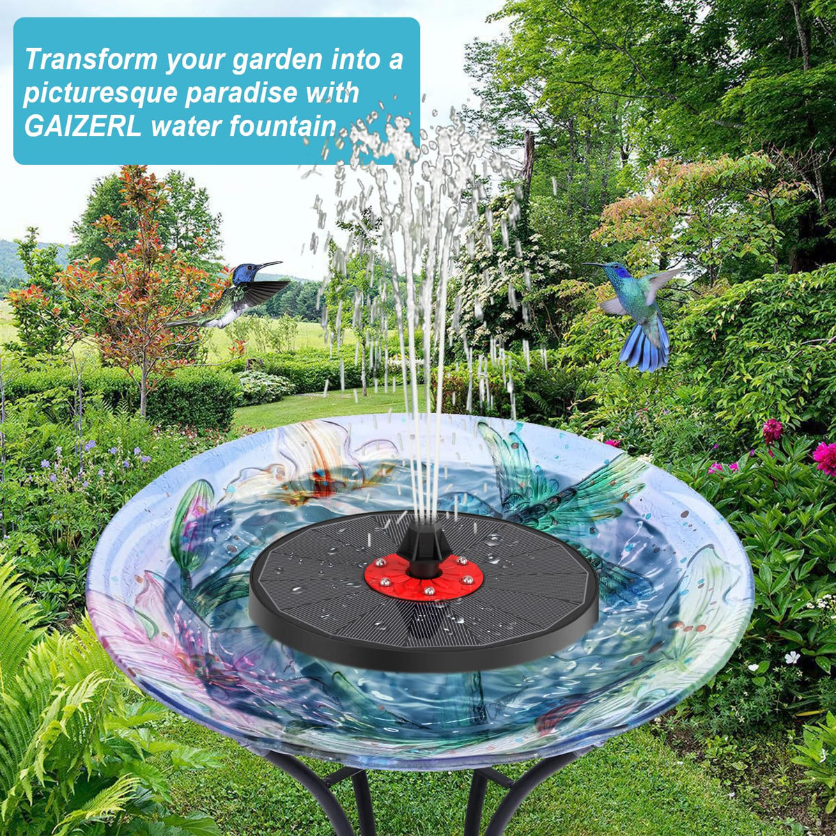 GAIZERL outdoor water feature setup for easy garden installation.