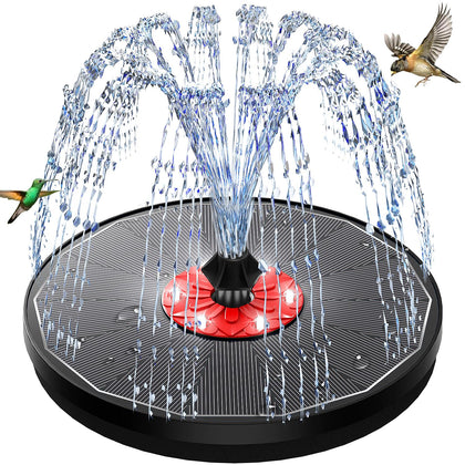 GAIZERL solar bird bath fountain with glass panel boosts sun capture for steady spray.