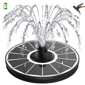 GAIZERL solar fountain closeup featuring the glass panel for energy-efficient operation
