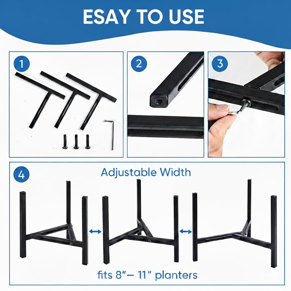 Gajavo black modern plant holder complements contemporary decor and spaces.