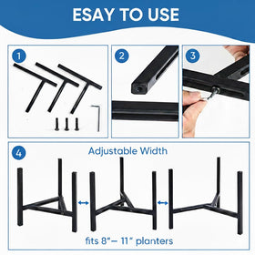 Gajavo black modern plant holder complements contemporary decor and spaces.