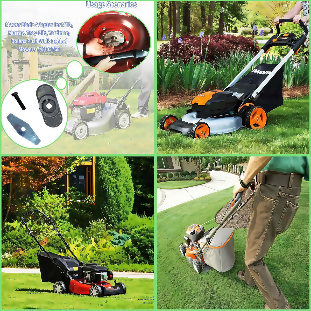 Galannovo easy installation on walk-behind mower for efficient maintenance