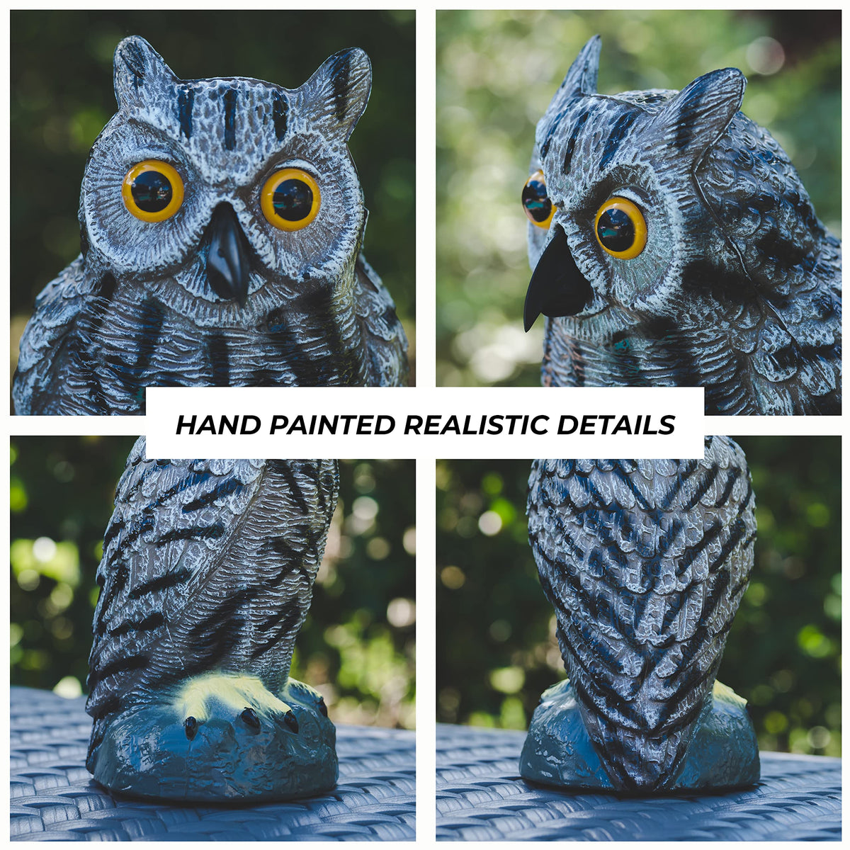Galashield Owl Decoy with realistic eyes for better scare.