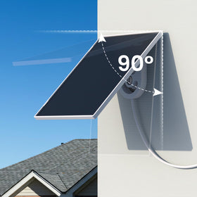 GALAYOU solar panel mounted on a security camera for continuous power.