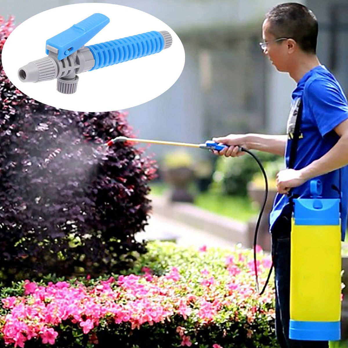 Galepromot trigger sprayer handle with 5L universal fit for efficient field use.
