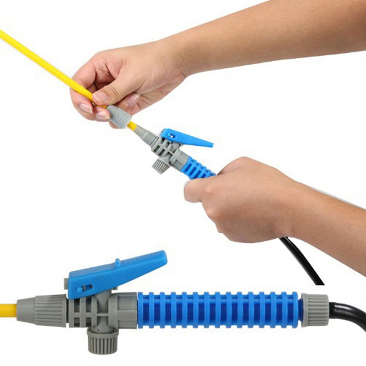Galepromot trigger sprayer handle ergonomic grip close-up showing comfortable control.