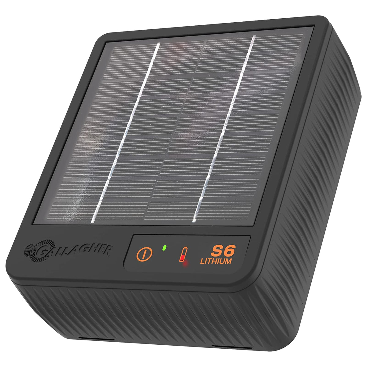 The Gallagher S6 solar charger shows a compact design ideal for gardens and coops.