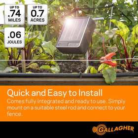 Gallagher S6 solar charger featuring LiFePO4 battery for reliable power.