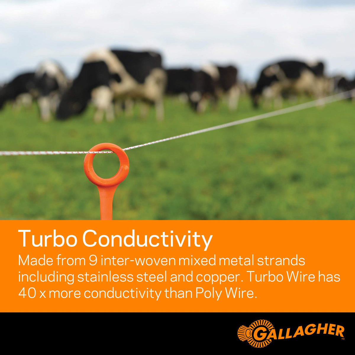 Gallagher Turbo Wire close-up of stainless steel copper strands for corrosion resistance