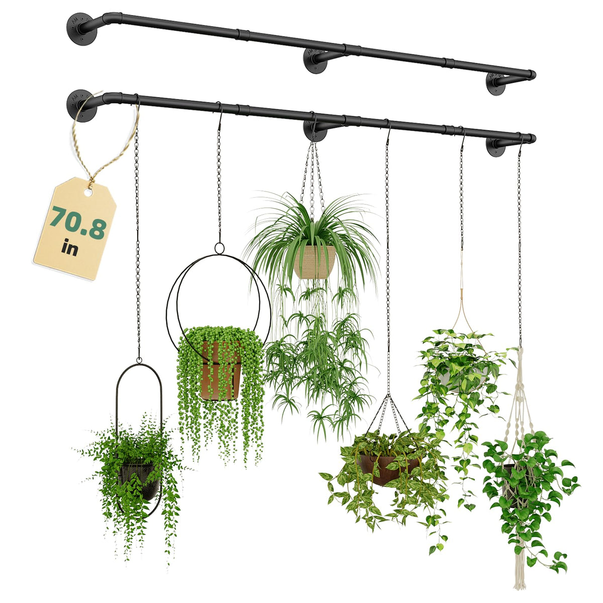Galood plant hanger with 70.8-inch length for spacious vertical displays.
