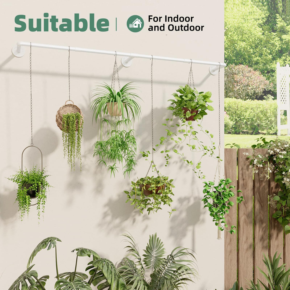 Galood plant hanger mounted on ceiling or wall for indoor display