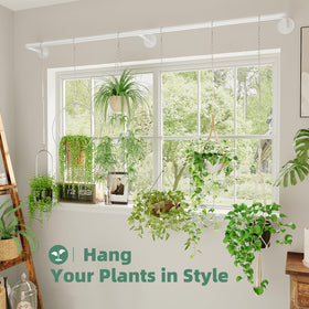 Galood plant hanger features threaded joints and pivot points for stable indoor use