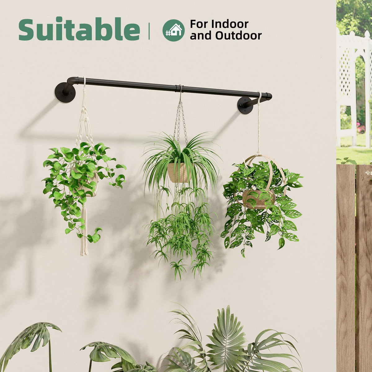 Galood window-sill usage hanging planter shown with natural light for greenery