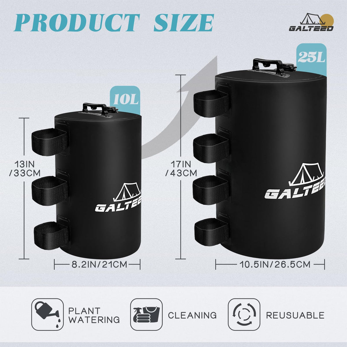 GALTEED water weight bag strap attachment secures canopy legs quickly