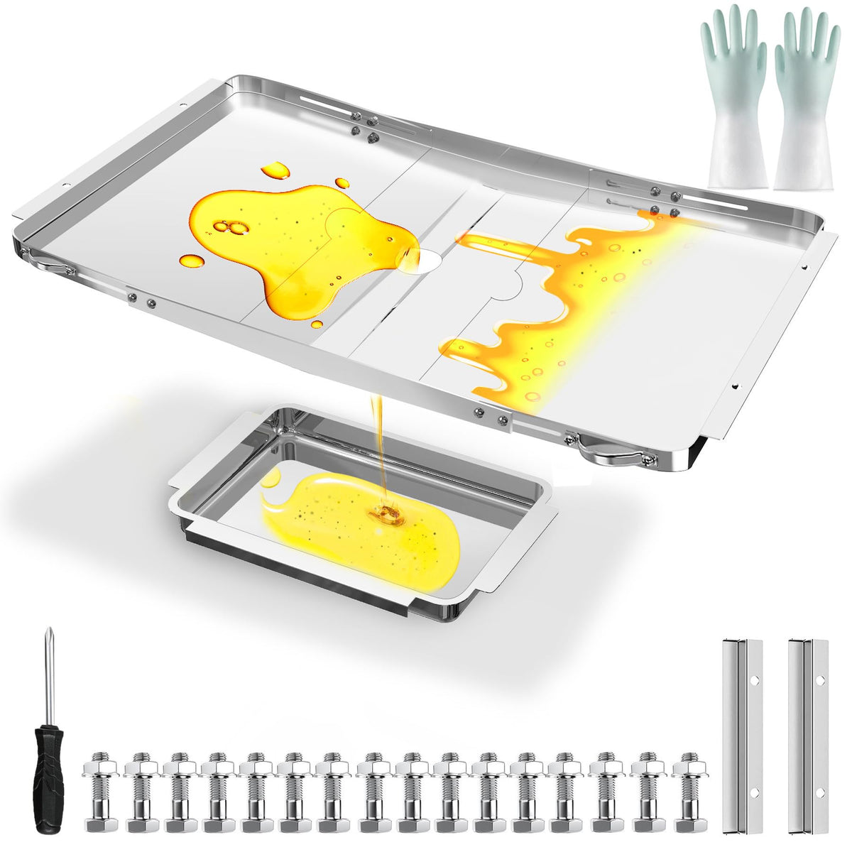 GAMPLAE grease tray compatible with Dyna-Glo grills for reliable fit and drainage.