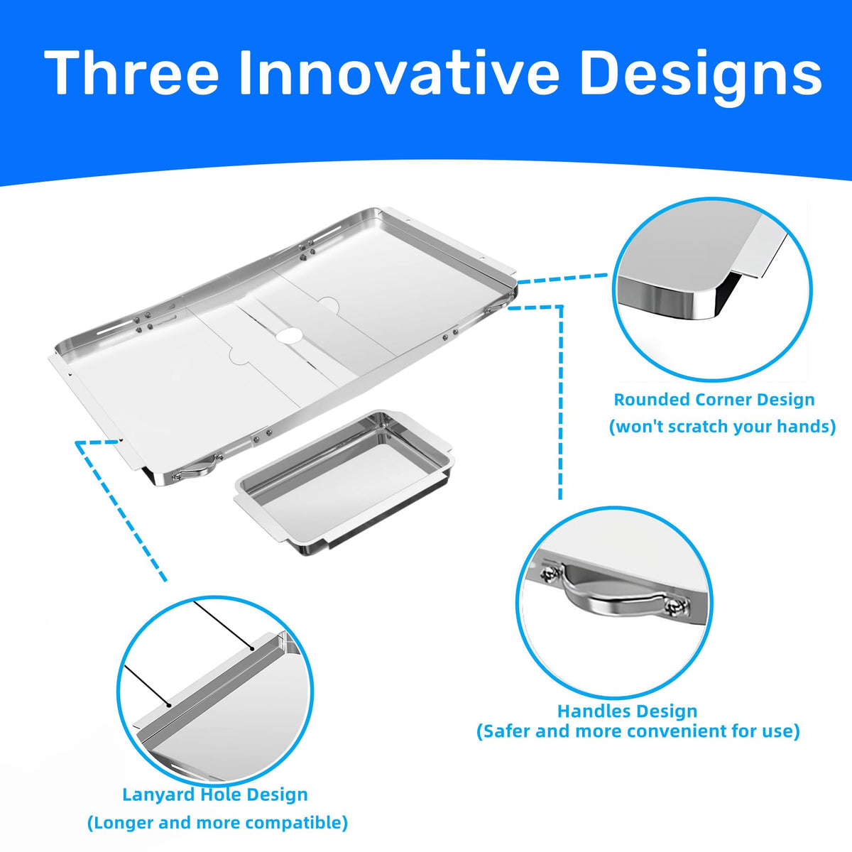 GAMPLAE rounded corners reduce scratches during handling and cleaning.