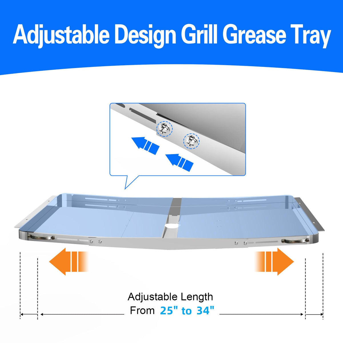 GAMPLAE stainless steel grease tray with catch pan resists rust and heat.