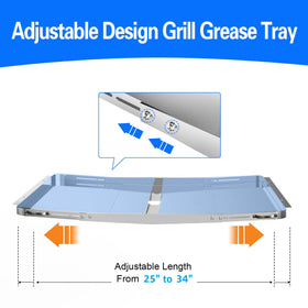 GAMPLAE stainless steel grease tray with catch pan resists rust and heat.