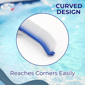Ganador pool brush demonstrates efficient cleaning on pool surfaces.