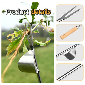 GANCHUN wooden-handle weeder offers ergonomic grip in the garden.