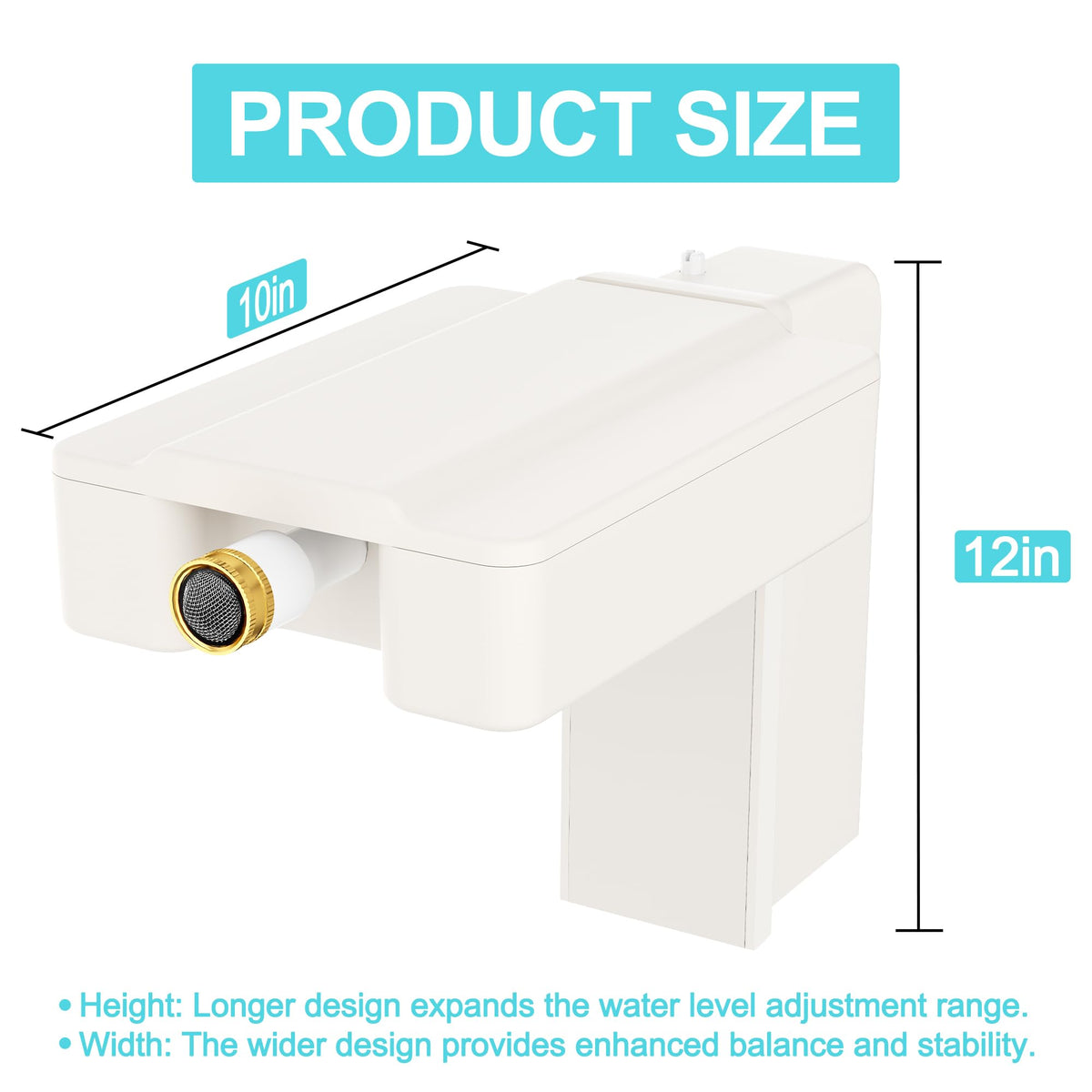 GANDONE adjustable float height enables precise refill triggers for evaporation control.
