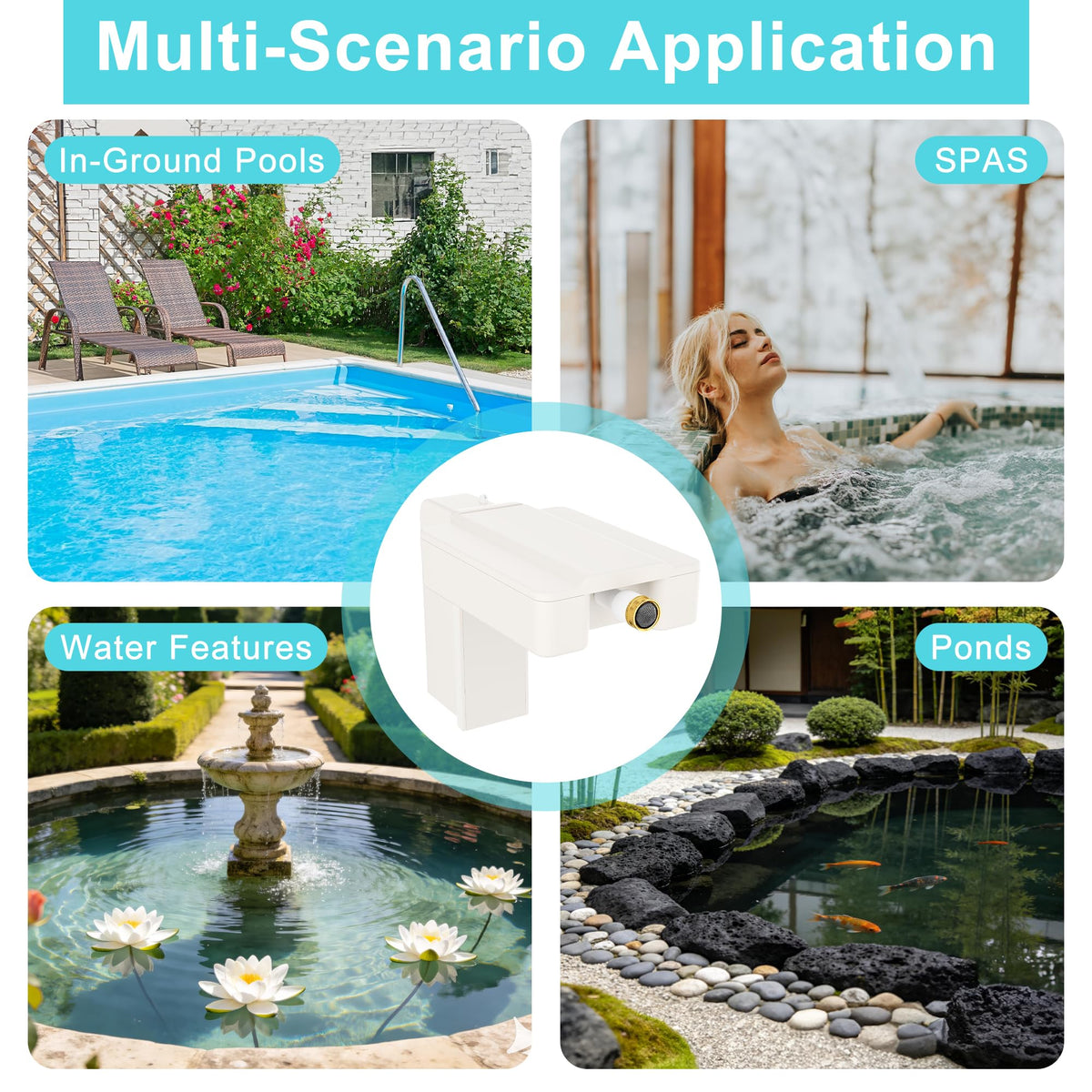 GANDONE multiuse water feature application for pools, spas, ponds.