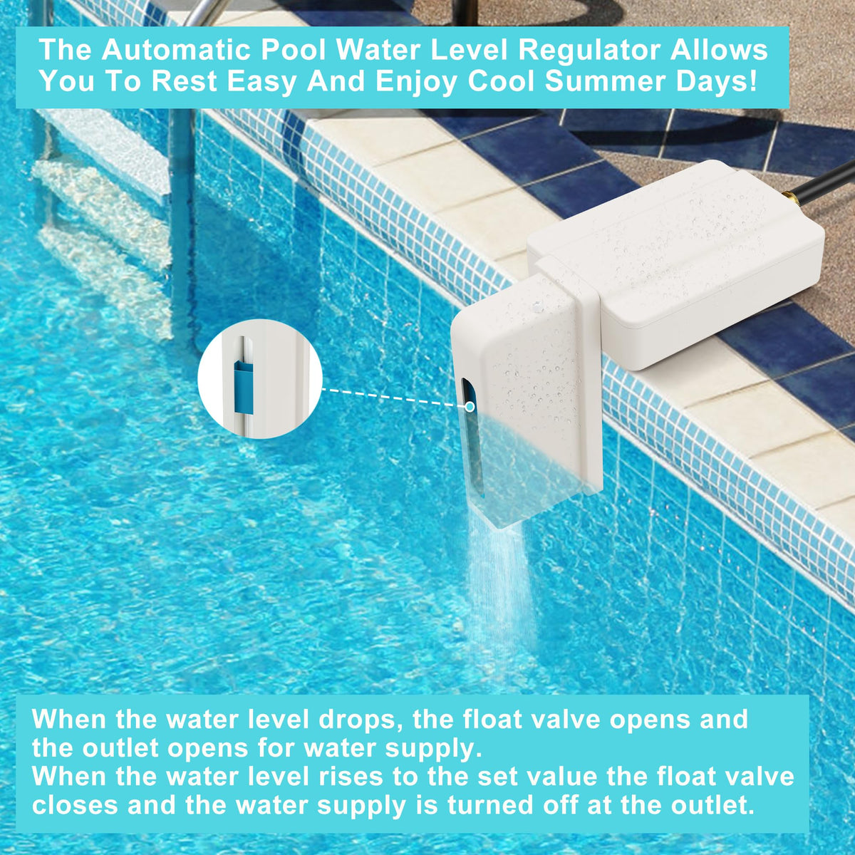 GANDONE stable base with nuts ensures secure placement on uneven pool edges.