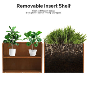 Ganeekiron Cor Ten planter bottom drainage holes prevent water buildup.