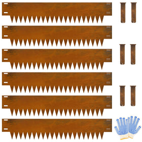 Ganeekiron corten steel edging 40-inch piece for durable borders.