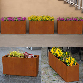 Ganeekiron 36x15x15 planter detailing size and finish.