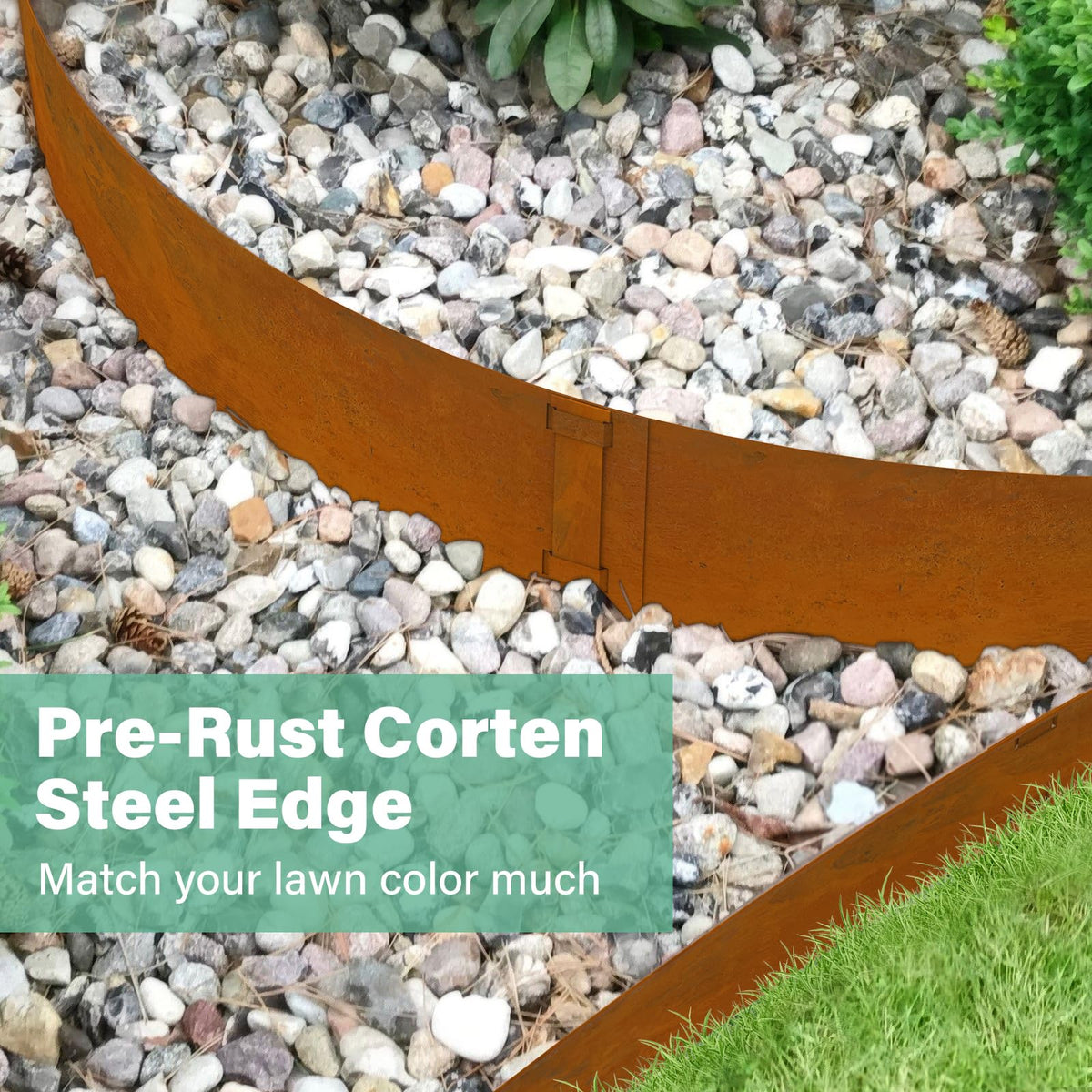 Ganeekiron edging texture shows rust finish for a natural outdoor look