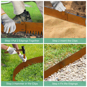 Ganeekiron 40 inch edging panel ready to define garden edges