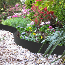 Ganeekiron galvanized steel edging straight installation view.