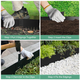 Ganeekiron rust-resistant edging defining a garden bed.