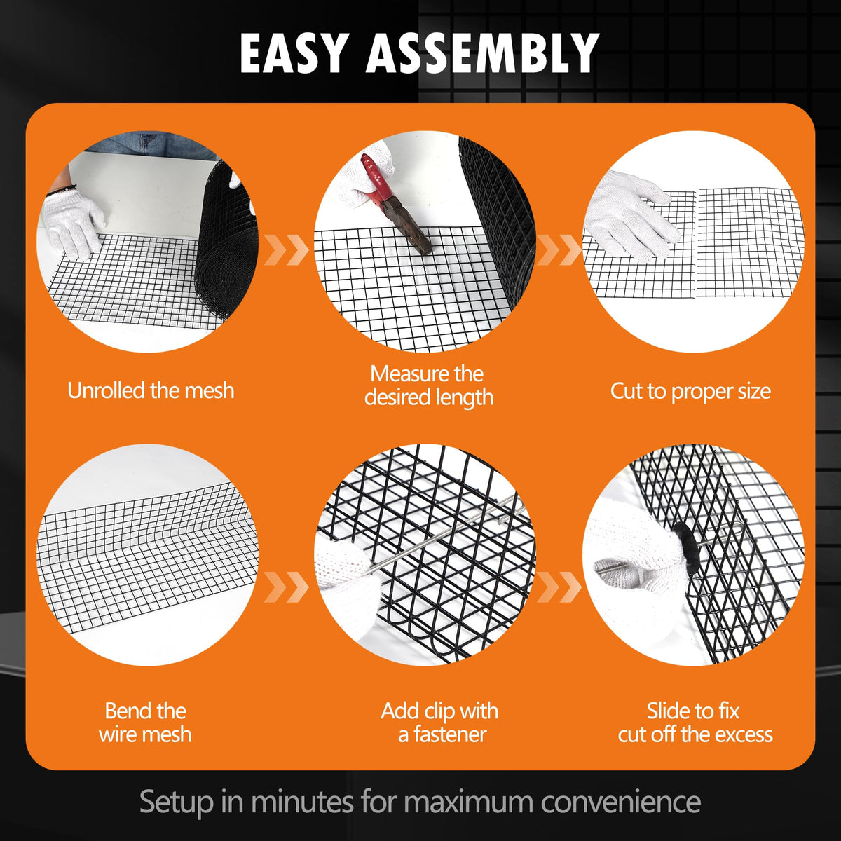 GANG HAO mesh installation demo shows easy cut-to-fit operation