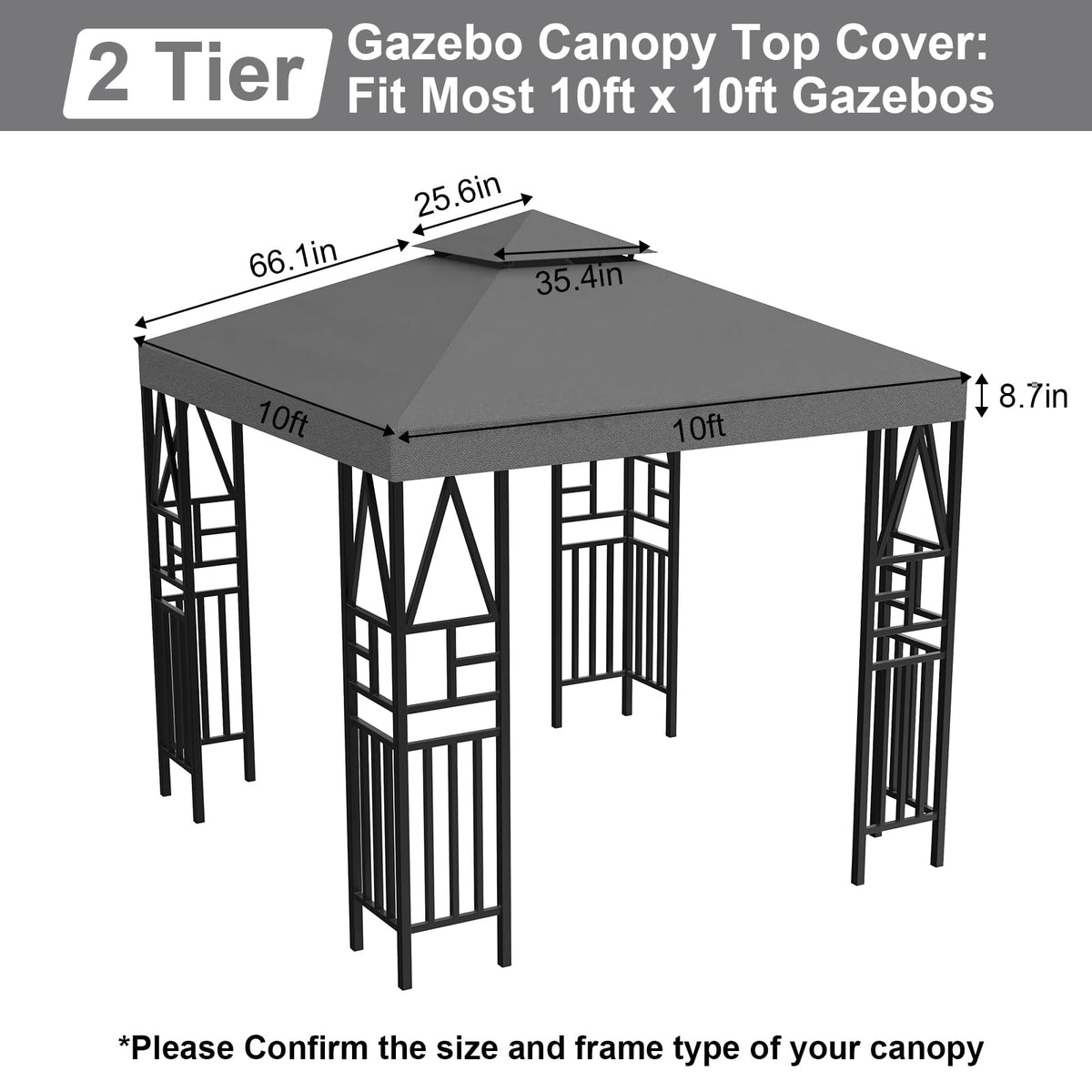 Ganggend double-layer canopy top showing ventilation opening for cooler shade.